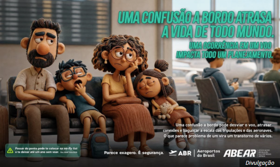 Governo lança campanha contra casos de indisciplina durante viagens aéreas